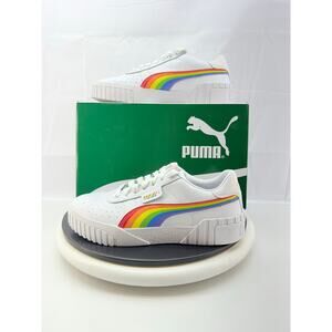 PUMA Cali Womens Size 8.5 Athletic White Rainbow Pride LGBTQIA Shoes Sneakers